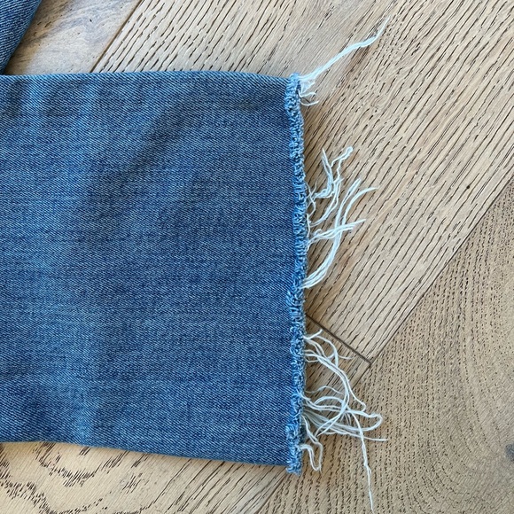 MOTHER Jeans Frayed Hem Mid Rise Straight Leg - Picture 7 of 11